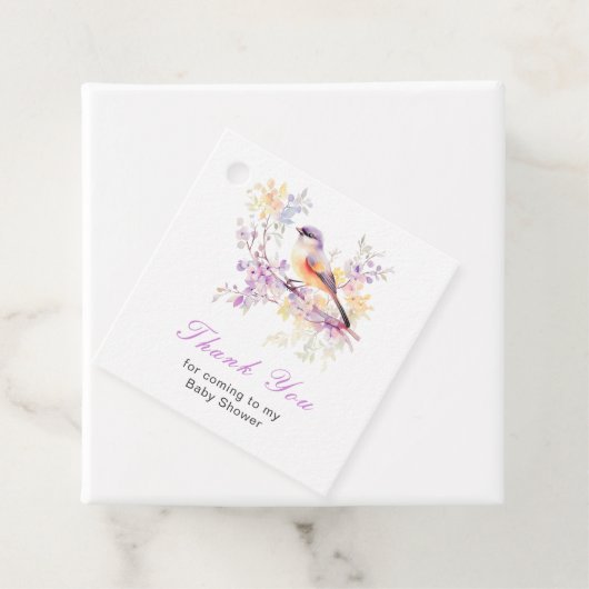 Spring Cute Bird Baby Shower フェイバータグ (インサイチュ)