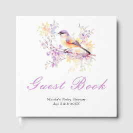 Spring Cute Bird Baby Shower Guest Book ゲストブック