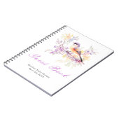 Spring Cute Bird Baby Shower Guest Book ノートブック (左側)