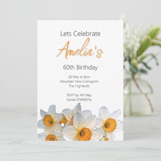 Spring Daffodil Birthday 招待状 (スタンド正面)