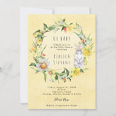 spring daffodil bunny baby shower invitation 招待状 (正面)