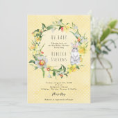 spring daffodil bunny baby shower invitation 招待状 (スタンド正面)