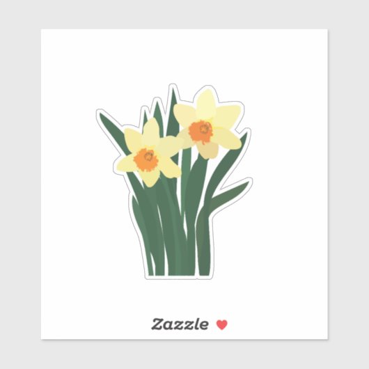 Spring Daffodil Flowers Sticker シール (シート)