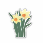 Spring Daffodil Flowers Sticker シール (正面)