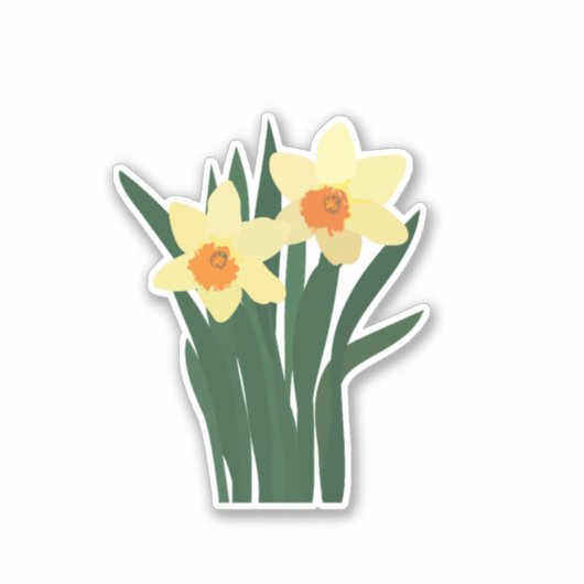 Spring Daffodil Flowers Sticker シール (正面)