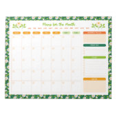 Spring Daisies & Vine Monthly Monday Start Planner ノートパッド (正面)