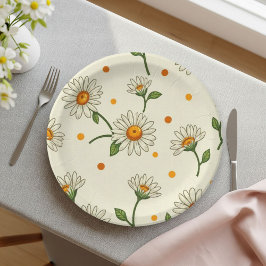  Spring Daisy Picnic Party Paper Plates ペーパープレート