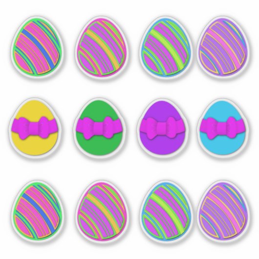 Spring Decorated Easter Egg Stickers シール (正面)