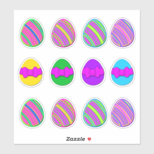 Spring Decorated Easter Egg Stickers シール (シート)