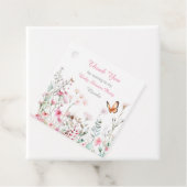 Spring Deep Pink Butterfly Floral Baby Shower フェイバータグ (インサイチュ)