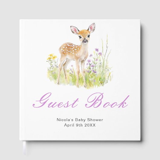 Spring Deer Baby Shower Guest Book ゲストブック (正面)
