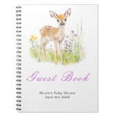 Spring Deer Baby Shower Guest Book ノートブック (正面)