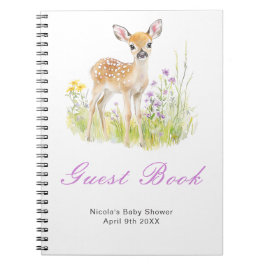 Spring Deer Baby Shower Guest Book ノートブック