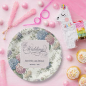 Spring Delicate Hydrangea Flowers Wedding ペーパープレート (パーティー)