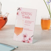 Spring Drinks Cocktail Bar or Table Brunch LTO 台座サイン (インサイチュ)
