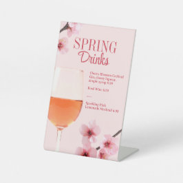Spring Drinks Cocktail Bar or Table Brunch LTO 台座サイン