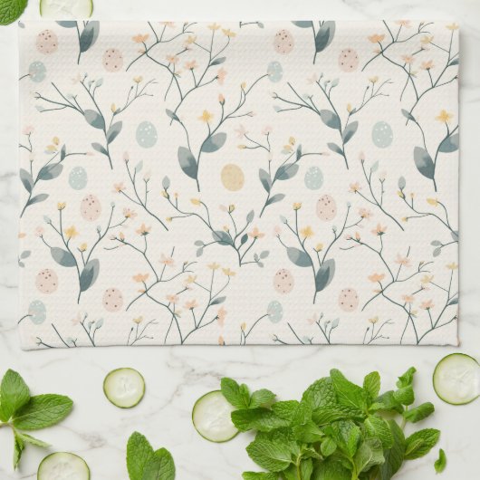Spring Easter Botanical Kitchen Towels キッチンタオル (折り畳み)