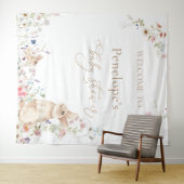 Spring Easter Bunny Baby Shower Welcome Sign タペストリー (インサイチュ(横))