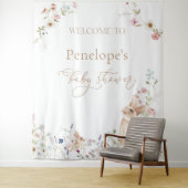 Spring Easter Bunny Baby Shower Welcome Sign タペストリー (インサイチュ)