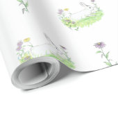 Spring Easter Bunny Meadow Watercolor Art Pattern ラッピングペーパー (ロールコーナー)