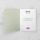 Spring Easter Floral Egg Bunny Holiday Card カード (内部)