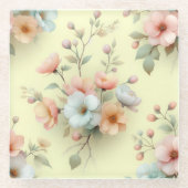 Spring Easter Flowers ガラスコースター (正面)