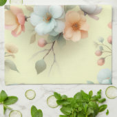 Spring Easter Flowers キッチンタオル (折り畳み)