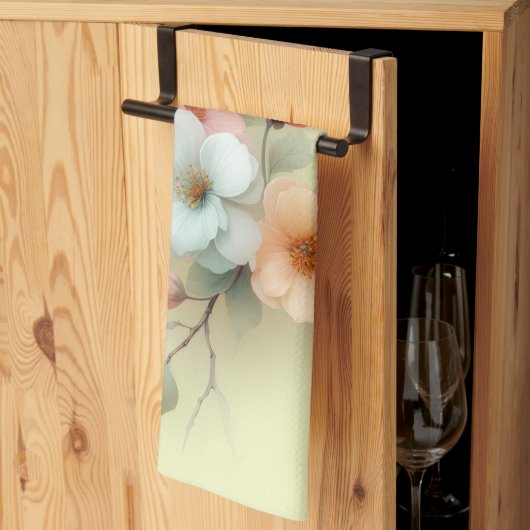 Spring Easter Flowers キッチンタオル (三つ折り)