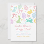 Spring Easter Invitation, Hand-Drawn Bunny 招待状 (正面)