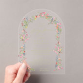 Spring Elegant Dainty Floral Arch Baby Shower アクリル招待状 (インサイチュ (ポータブル))