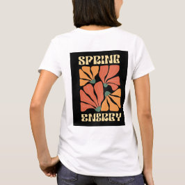 Spring Energy レトロ フラワー デザイン | ビンテージ アブストラクト Tシャツ
