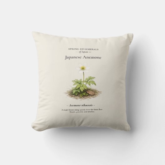 Spring Ephemerals of Japan – Japanese Anemone クッション (正面)