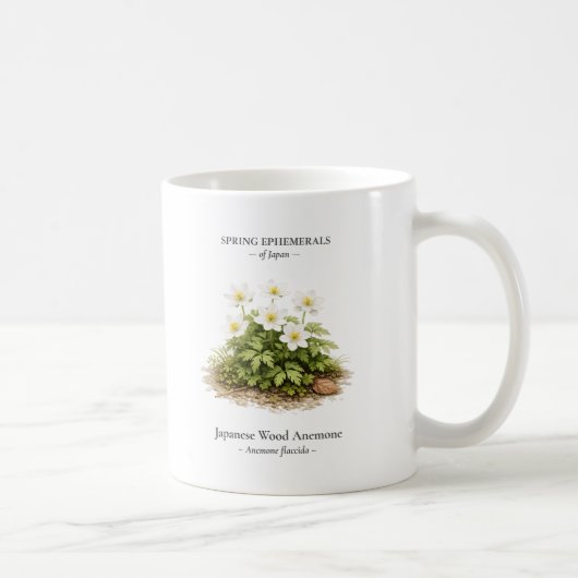 Spring Ephemerals of Japan – Japanese Wood Anemone コーヒーマグカップ (右)