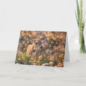 Spring Equinox Baby Deer Fawn Wildlife in Flowers カード (正面)