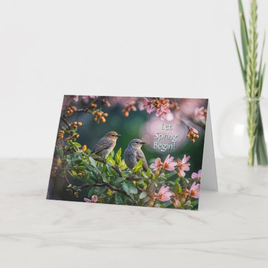 Spring Equinox Birds and Blossoms Flowers  カード (正面)