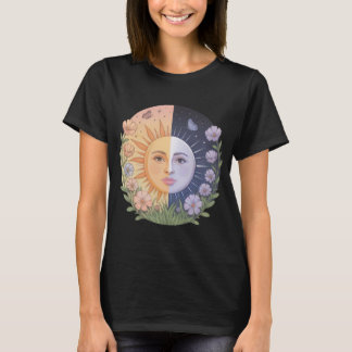 Spring Equinox Harmony – Sun & Moon Balance Nature Tシャツ