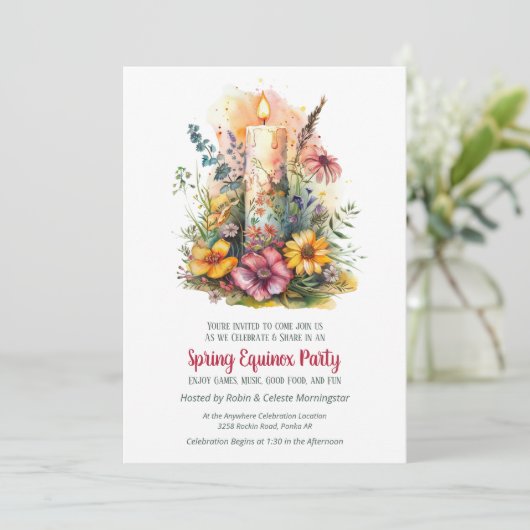 Spring Equinox Party Wildflowers & Candle Sabbat 招待状 (スタンド正面)