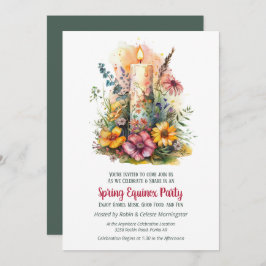 Spring Equinox Party Wildflowers & Candle Sabbat 招待状
