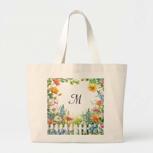 Spring Fairy Garden Customized ラージトートバッグ (正面)