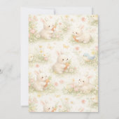 Spring Festival Cute Bunny Floral Easter 招待状 (裏面)