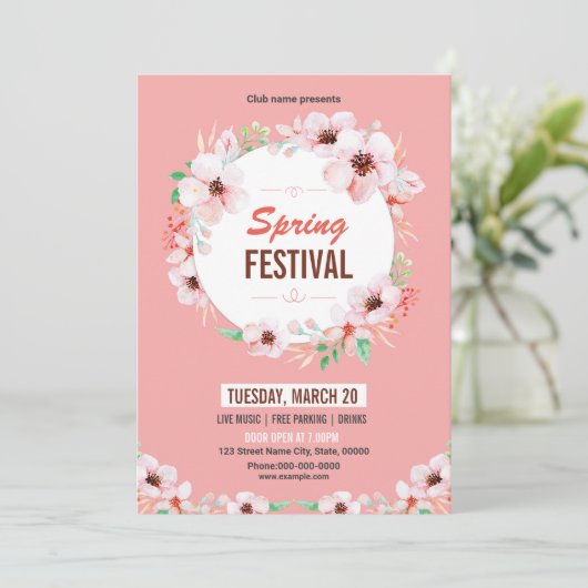 Spring Festival Invitation Flyer Template 招待状 (スタンド正面)