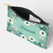Spring Floral Accessory Pouch – White & Teal アクセサリーポーチ (見開き)