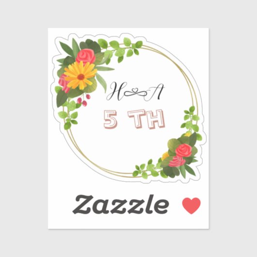 Spring Floral Anniversary | Elegant Modern シール (シート)