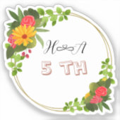 Spring Floral Anniversary | Elegant Modern シール (正面)
