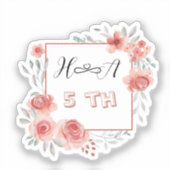 Spring Floral Anniversary | Elegant Modern Wedding シール (正面)