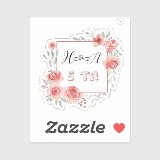 Spring Floral Anniversary | Elegant Modern Wedding シール (シート)