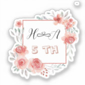 Spring Floral Anniversary | Elegant Modern Wedding シール (正面)