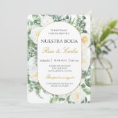 Spring Floral Boho Spanish Wedding 招待状 (スタンド正面)