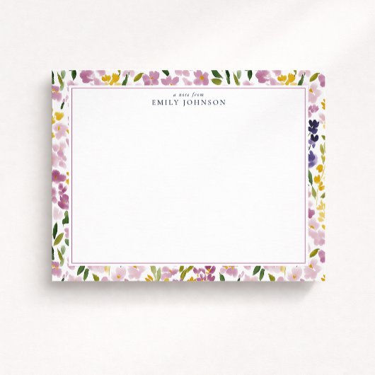 Spring Floral Border Note Card 招待状