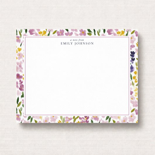 Spring Floral Border Note Card 招待状